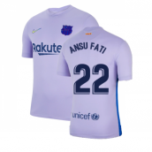 2021-2022 Barcelona Away Shirt (Kids) (ANSU FATI 10)