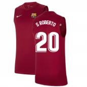 2021-2022 Barcelona Sleeveless Top (Red) (S ROBERTO 20)