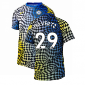 2021-2022 Chelsea Dry Pre-Match Training Shirt (Blue) (HAVERTZ 29)
