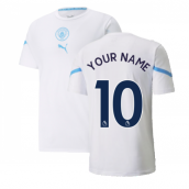 2021-2022 Man City Pre Match Jersey (White) - Kids (Your Name)