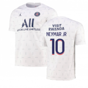 2021-2022 PSG Pre-Match Training Jersey (White) (NEYMAR JR 10)