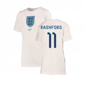 2022-2023 England Crest Tee (White) - Kids (Rashford 11)