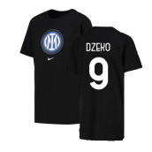 2022-2023 Inter Milan Crest Tee (Black) (DZEKO 9)