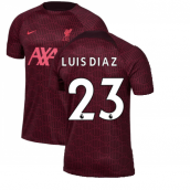 2022-2023 Liverpool Pre-Match Training Shirt (Red) (LUIS DIAZ 23)