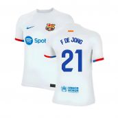 2023-2024 Barcelona Away Shirt (Kids) (F De Jong 21)