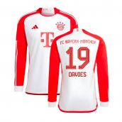 2023-2024 Bayern Munich Long Sleeve Home Shirt (Davies 19)