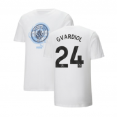2024-2025 Man City ftblCulture Tee (White) (Gvardiol 24)