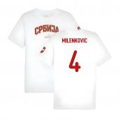 2024-2025 Serbia FtblIcons Tee (White) (Milenkovic 4)