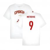 2024-2025 Serbia FtblIcons Tee (White) (Mitrovic 9)
