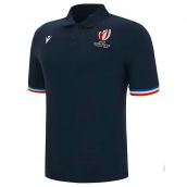 RWC 2023 Rugby World Cup Cotton Piquet Polo Shirt (Navy)
