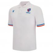 RWC 2023 Rugby World Cup Cotton Piquet Polo Shirt (White)