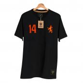 Holland De Leeuw 14 Black Retro Football Shirt