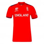 2024 England Cricket T20 Replica S/S T-Shirt - World Cup (Red) (Ladies)