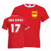 Iago Aspas Spain Ringer Tee (red)