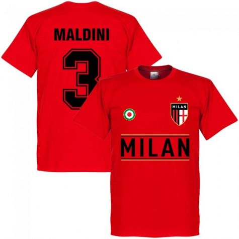 Milan Maldini 3 Team T-Shirt - Red