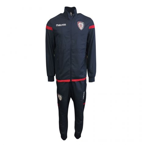 Cagliari 2017-2018 Macron Microfibre Travel Tracksuit (Dark Grey)