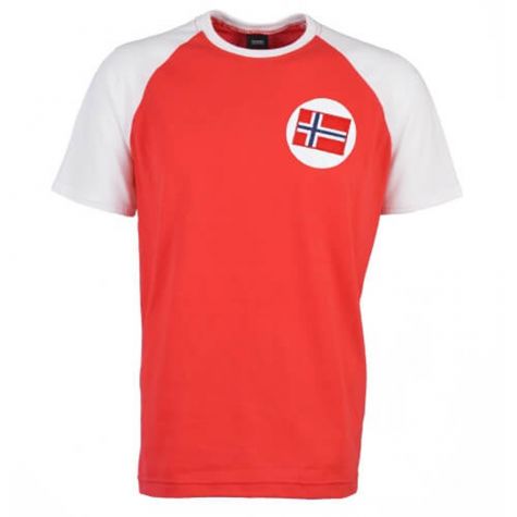 Norway Raglan Sleeve Red/White Retro T-Shirt