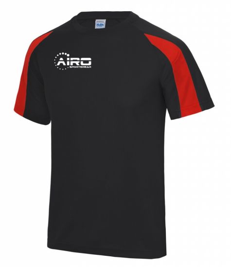 Airo Sportswear Contrast Training Tee (Black-Red)
