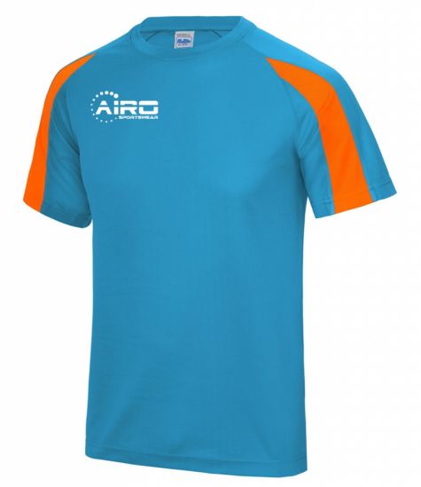 Airo Sportswear Contrast Training Tee (Sky Blue-Orange)