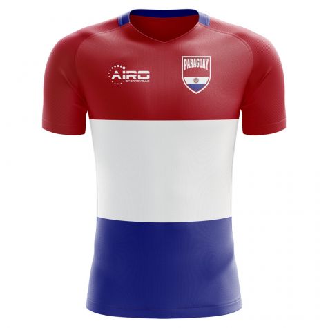 Paraguay 2018-2019 Home Concept Shirt - Adult Long Sleeve