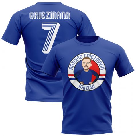 Antoine Griezmann France Illustration T-Shirt (Blue)