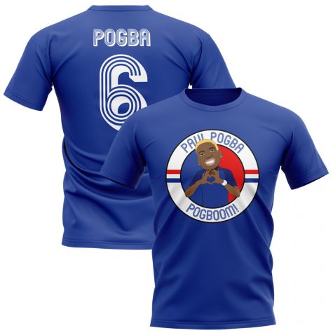 Paul Pogba France Illustration T-Shirt (Blue)