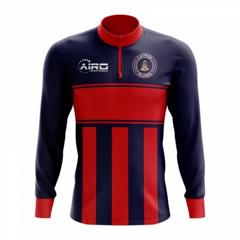 Cayman Islands Concept Football Half Zip Midlayer Top (Blue-Red)