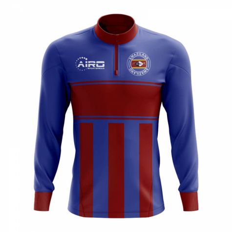 Swaziland Concept Football Half Zip Midlayer Top (Blue-Red)