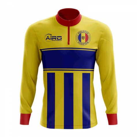 Moldova Concept Football Half Zip Midlayer Top (Yellow-Blue)