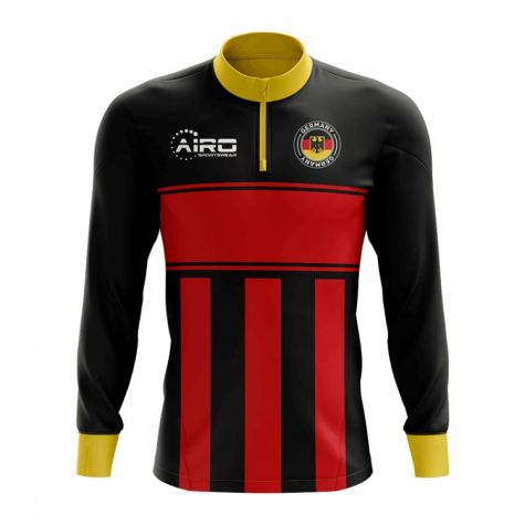 Germany Concept Football Half Zip Midlayer Top (Black-Red)