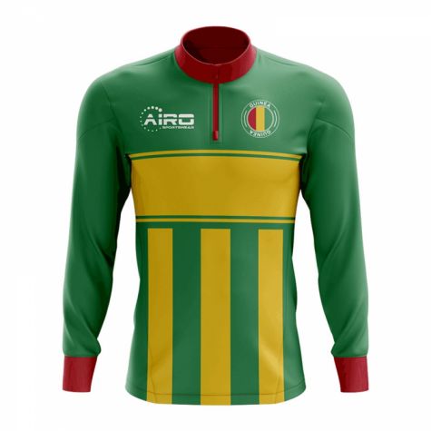 Guinea Concept Football Half Zip Midlayer Top (Green-Yellow)