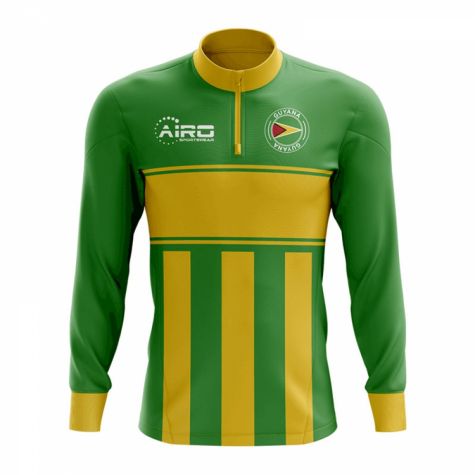 Guyana Concept Football Half Zip Midlayer Top (Green-Yellow)