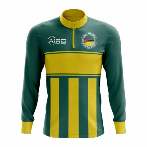 Mozambique Concept Football Half Zip Midlayer Top (Green-Yellow)