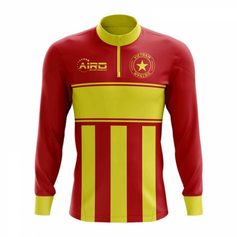 Vietnam Concept Football Half Zip Midlayer Top (Red-Yellow)