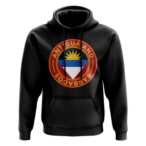 Antigua and Barbuda Football Badge Hoodie (Black)