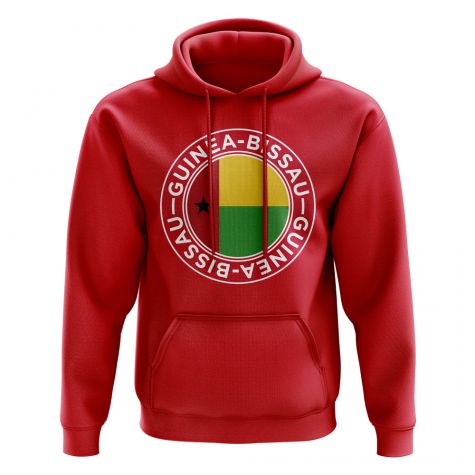 Guinea Bissau Football Badge Hoodie (Red)