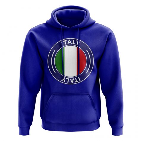 Italy Football Badge Hoodie (Royal)