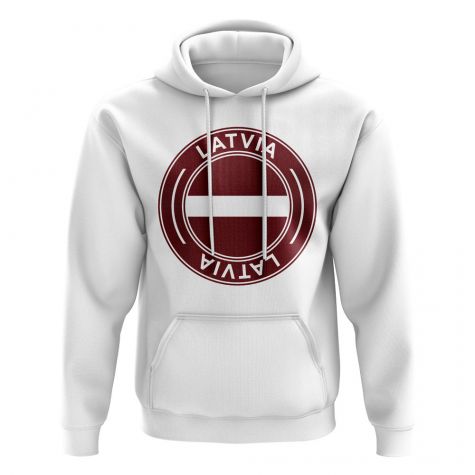 Latvia Football Badge Hoodie (White)