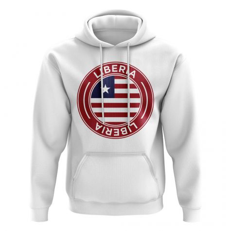 Liberia Football Badge Hoodie (White)