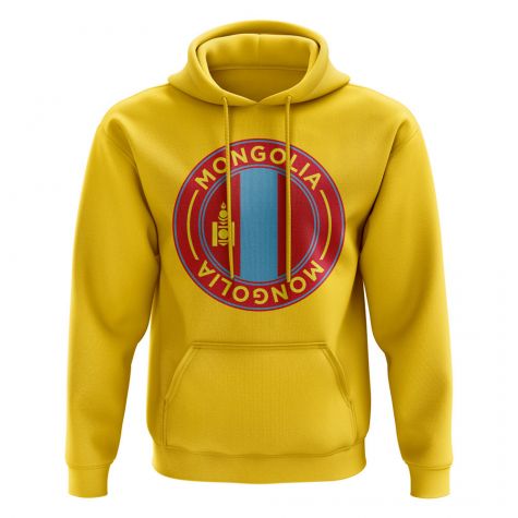 Mongolia Football Badge Hoodie (Yellow)