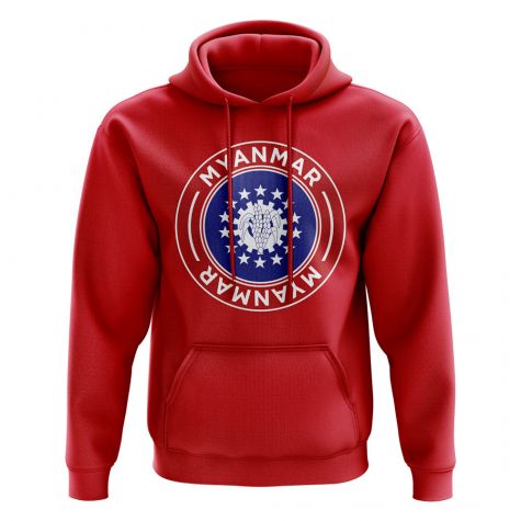 Myanmar Football Badge Hoodie (Red)