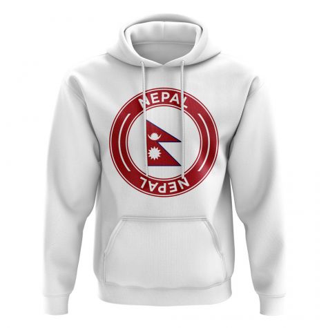 Nepal Football Badge Hoodie (White)