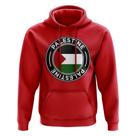 Palestine Football Badge Hoodie (Red)