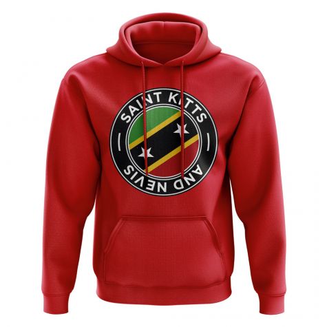 Saint Kitts and Nevis Football Badge Hoodie (Red)