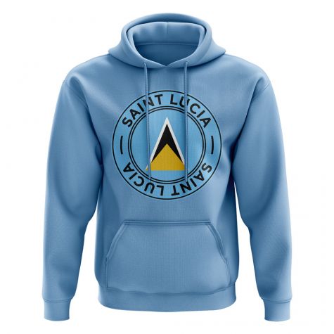 Saint Lucia Football Badge Hoodie (Sky)