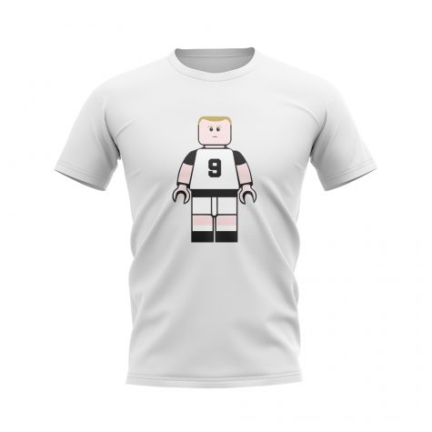 Alan Shearer Newcastle Brick Footballer T-Shirt (White)