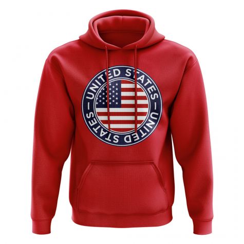 USA Football Badge Hoodie (Red)