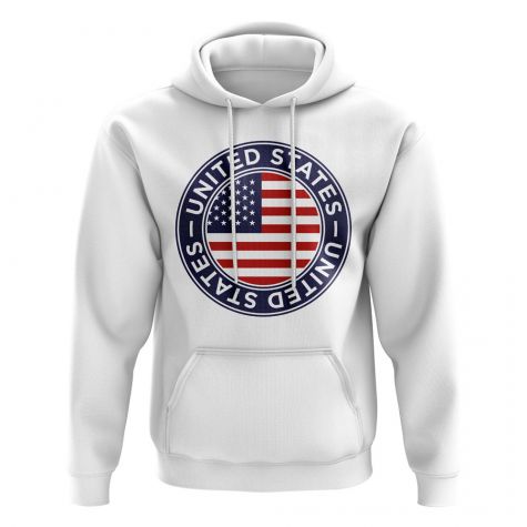 Usa Football Badge Hoodie (White)