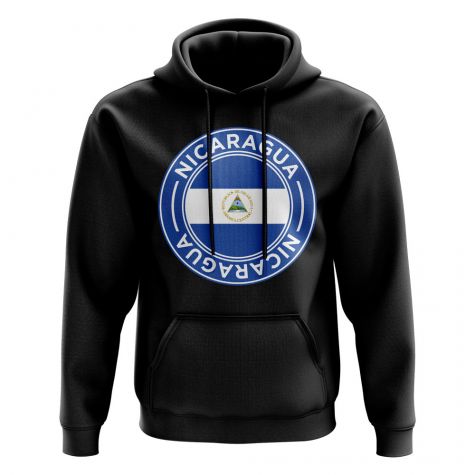 Nicaragua Football Badge Hoodie (Black)