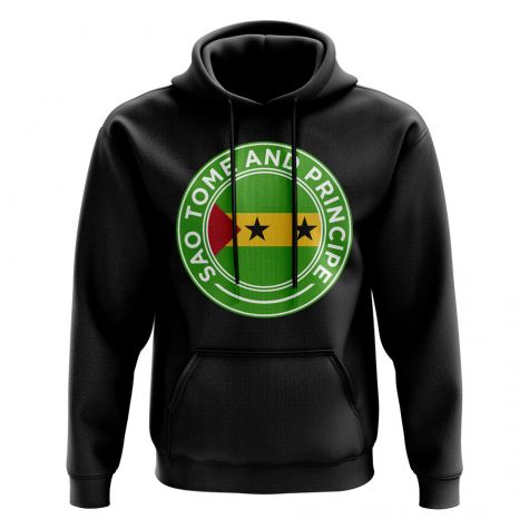 Sao Tome and Principe Football Badge Hoodie (Black)